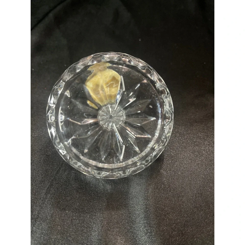 Vintage George Good Crystal Ring Holder Dish‎ Sunburst Cut Glass Vanity Decor